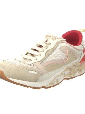 SANDRO Iconic Flame Calfskin Leather Trainers / Sneakers